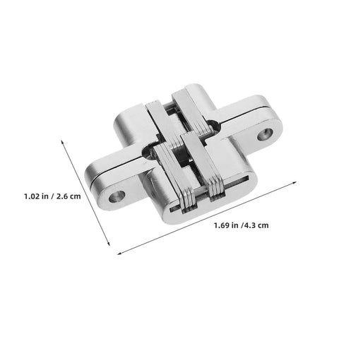 4 Pack 43mm Mini Concealed Hinge Set For Jewelry Boxes And Cabinets, Zinc Alloy Cross Folding 180 Degree Hidden Hinges