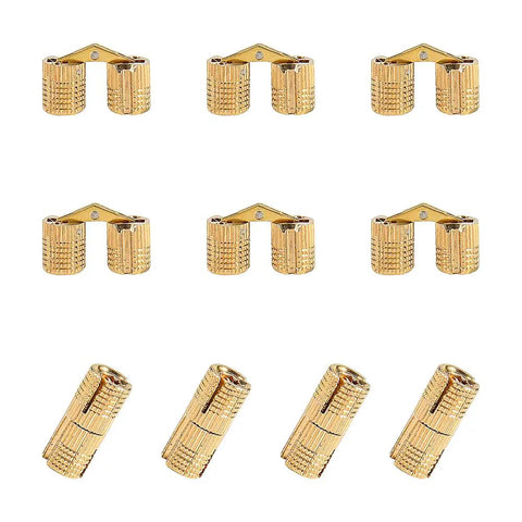 10 Pack Invisible Brass Barrel Hinges Hidden Concealed Furniture Hardware with 180 Degree Opening for DIY Jewelry Box Hand Craft Projects 8 mm x 20 mm