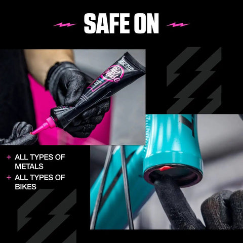 Application of Biodegradable Bike Grease For Pedals Bearings And Components With Water Resistant Performance Pro Grade Bio Lubricant on bike hub