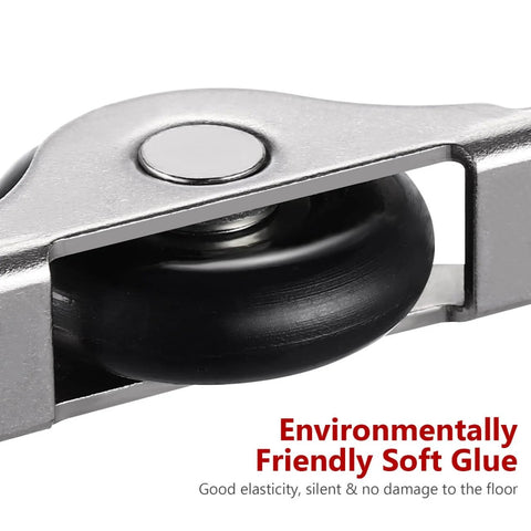 Close-up of Sliding Door Wheel Pulley Replacement Set Of 4 For Cabinets And Wardrobes with soft glue for smooth rolling.