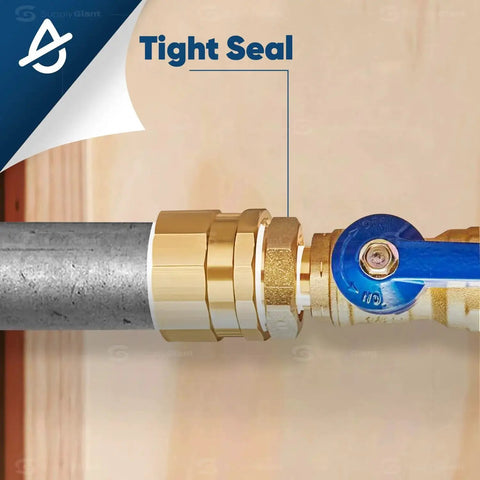 Image showing a tight seal with a 1-1/2 Inch Male NPT To 1 Inch Female Brass Bushing With Hex Head installed on a pipe