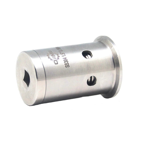 QiiMii 1.5 inch stainless steel tri-clamp ferrule end cap, SS304 with flange and two bolt holes.