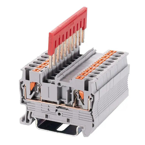No Fuss Push In Din Rail Terminal Block Screwless 2.5mm PT Type With Cover End Stop Jumper 50 Pack for Copper Wiring