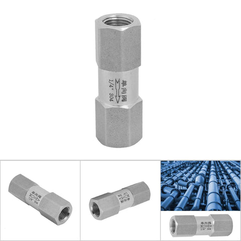 Oumefar stainless steel air check valve with hex body and 1/4 in female thread; one-way valve