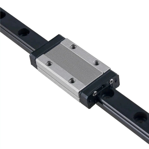Black Miniature Linear Rail Slide Kit With MGN12 Guide And MGN12H Carriage, Includes One MGN9H Block, precision CNC motion system, side view