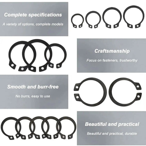 10 Pack External Retaining Rings C Clip Set 30 To 48Mm 65Mn Alloy Steel Circlips for Appliances Machinery and Wet Environments
