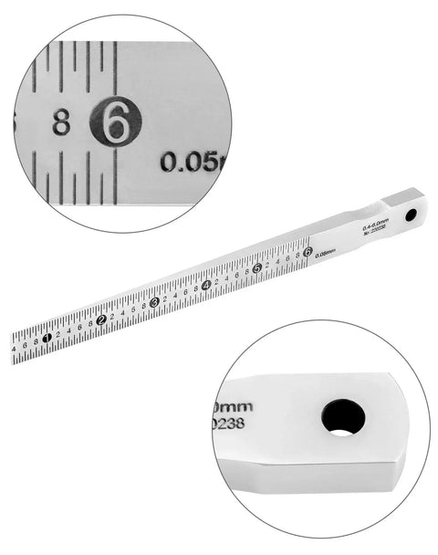 Pro Grade Taper Gauge Gap Gage for Welding Wedge Feeler Gauge 0.4 to 6mm with 0.05mm Increments, carbon steel, chrome plated