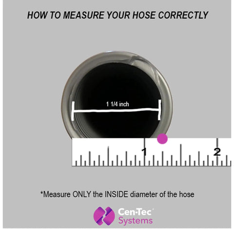 Measuring guide for Antistatic Vacuum Hose With Non Snag Protective Wrap, showing 1-1/4 inch diameter on a ruler scale.