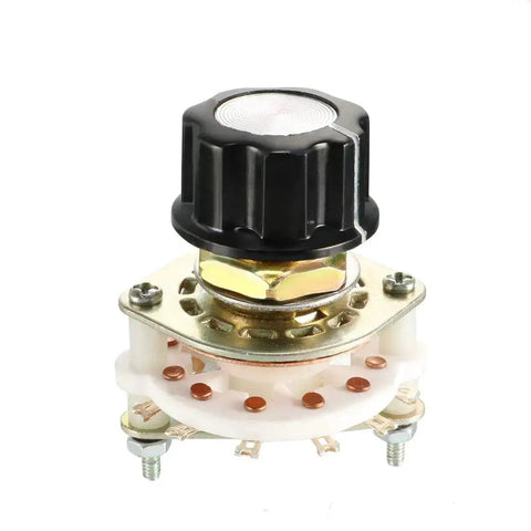1 Pole 6 Position Band Selector Rotary Switch with 7 Pins, black knob, 10mm mount hole, ideal for DIY electronics
