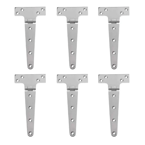 6 Piece Heavy Duty T Shape Marine Grade Stainless Steel Hinges For Cabinets Gates Sheds Doors Outdoor Wood Boxes And Marine Use