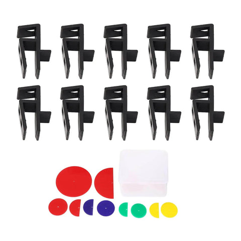 Pro Grade Cabinet Scribing Jig Set For DIY Woodworking Projects Great For Furniture Assembly And Installation With Sturdy ABS Plastic For Stable Precise Wall Floor And Ceiling Scribing On 15mm To 18mm Boards, ten black jig brackets and color-coded accessories