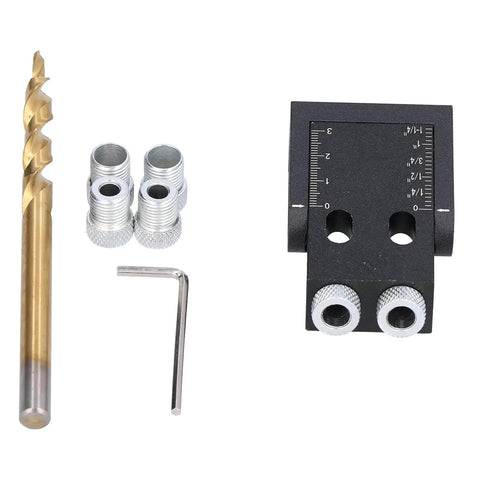 Pro Grade 39 Piece Pocket Hole Jig Kit With 15 Degree Oblique Drill Angle Aluminum Alloy Construction Easy To Read Accurate Scale