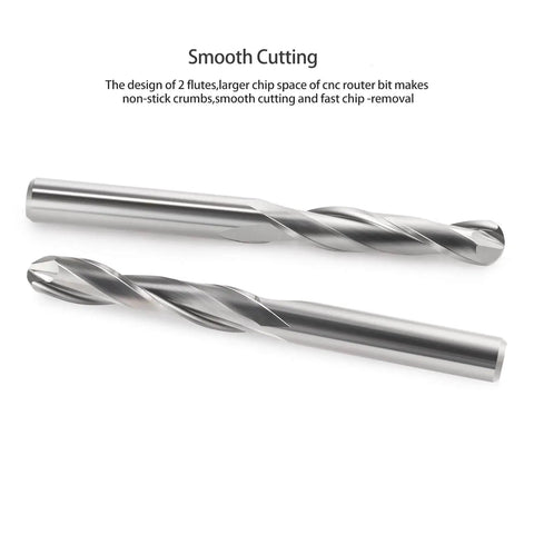Ball Nose End Mill With One Eighth Inch Shank And One Sixteenth Inch Cutting Diameter For CNC Router Bits Two Flute Spiral Engraving Milling Cutter
