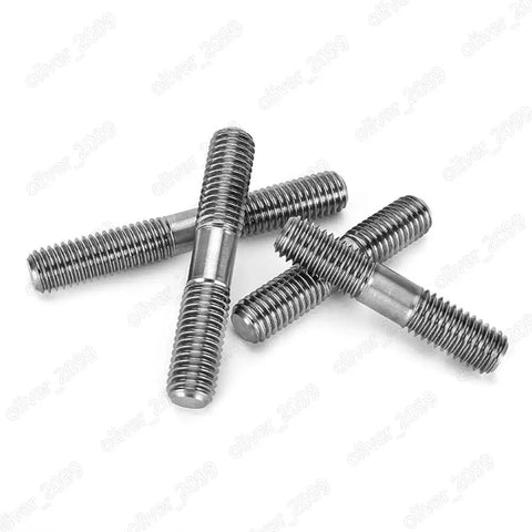 GR2 Titanium Double End Stud Rods Clamping Type M4 To M20 20 Pieces displayed in a stack