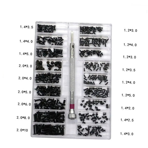 18 Piece Small Screw Set With Flat Countersunk Head Fasteners For Glasses And Watches Diy Projects Miniature Assortment Box