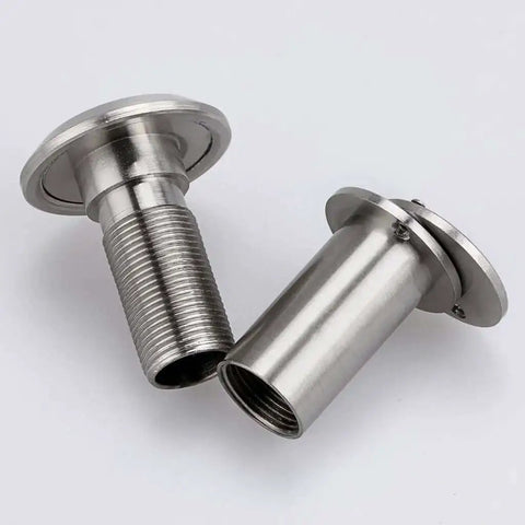 Solid Brass 220 Degree Door Viewer With Rotating Privacy Cover for 1.38-2.17 Inch Doors, close-up view of silver peephole