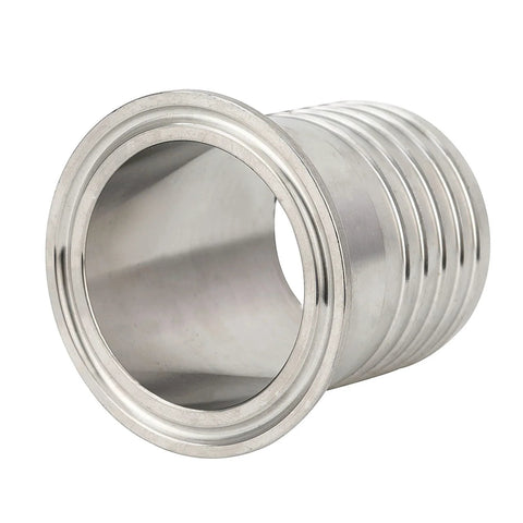 Tri-clamp to hose ID barbed adapter, 2-inch, SUS304 stainless steel, 1.97-inch length