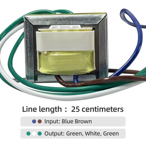 Power Transformer Workhorse 120V AC Input To 6V-0V-6V And 12V Dual Output Center Tap 6VA Class 2 Replacement, wiring visible