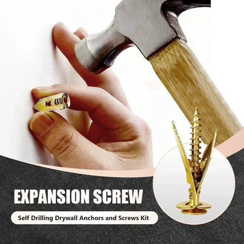 Installation of Self Drilling Drywall Anchors With Screws Kit Upgraded Heavy Duty No Drill Wall Drywall Grip Expansion Anchors Kit