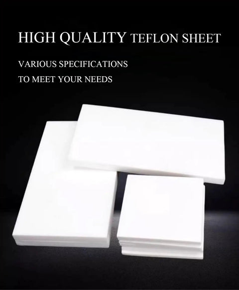 White PTFE Plastic Sheet 200mm by 200mm 5mm Thick Nonstick High Performance Board for Industrial and DIY Projects, stacked.