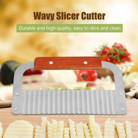 Crinkle Cutter Wavy Slicer For Veggies And Fries A Must Have Stainless Steel Crinkle Cutting Tool With Durable Wavy Blade.