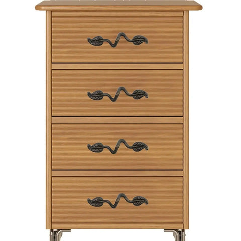 Front view of dresser with Leaf Shape Drawer Pull Handle Set 6 Pieces 3 Inch Hole To Hole Bronze Twig Branch Cabinet Pulls.