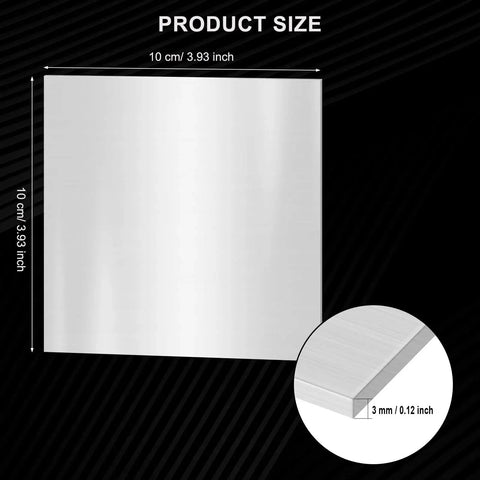 Two Pack 304 Stainless Steel Sheets 4 By 4 By One Eighth Inch 10 Gauge Plates For Kitchen DIY Craft Making Non Magnetic Metal Sheets And Shim Plates Great For Home Projects Sign Making Jewelry Metalworking Repairs And Crafting