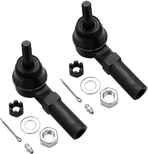Set of 2 tie rods and hardware from Front 6-Piece Wheel Hub & Bearing Kit 2 Hubs with Bearings and 4 Tie Rods for Buick LeSabre Lucerne Riviera.