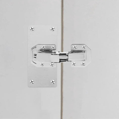 Close-up of concealed cabinet door hinge installed, part of Hydraulic Soft Close Wardrobe Hinge Set Two Pack with thickened base for stability.