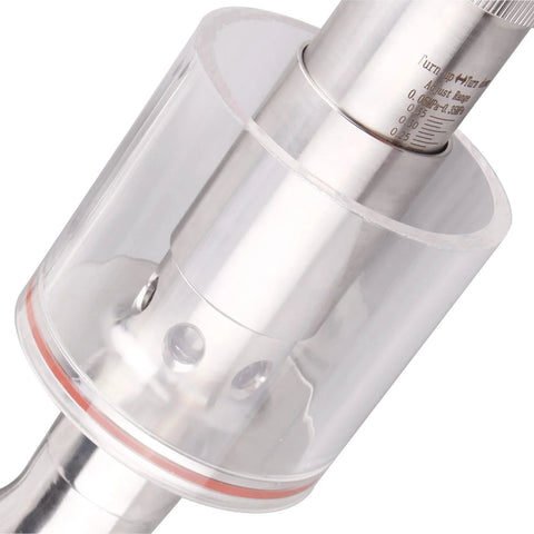 Amazon DERNORD SS304 sanitary 1.5in tri-clamp adjustable pressure relief valve with gauge, close-up