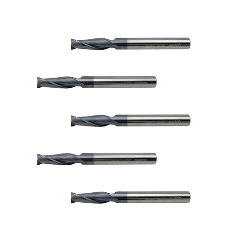 Carbide Square End Mill Set 1/4 Inch Shank 1/4 Inch Cutting Diameter 3/4 Inch Cutting Length 2-1/2 Inch Overall Length 2 Flute TiAlN Coated