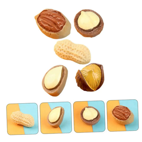 20 Pcs Resin Mini Food Toys Nuts Set For Dollhouse DIY Crafts, Realistic Peanut And Nut Decor For Tiny Kitchen, Assorted Colors