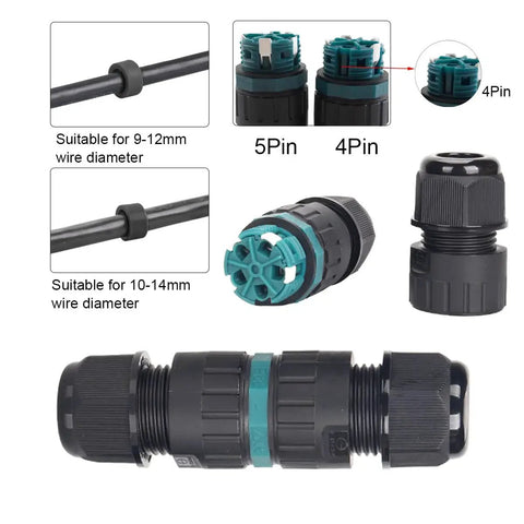 Waterproof Junction Box Cable Connector M25 4Pin IP68 Outdoor Electrical Box For Billboards And Tunnel Lights, close-up view
