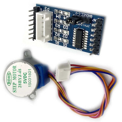 Kiro&Seeu 28BYJ-48 DC 5V stepper motor with ULN2003 driver board, blue PCB, multi-color wires, Arduino compatible