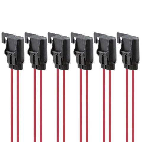 Six Pack Inline Fuse Holders 30 Amp Waterproof Blade Fuse Holder With Cover For Vehicles Boats Trucks Marine RVs