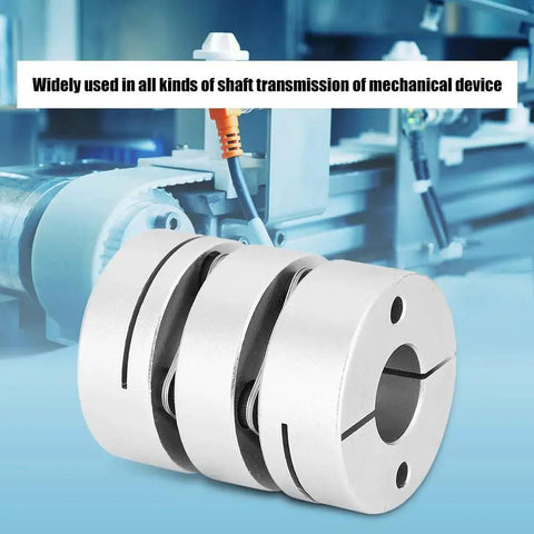 Cloimei heavy-duty aluminum shaft coupling sleeve adapter, silver, front view