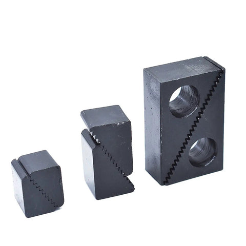 58 Piece T Slot Hold Down Clamp Kit For 7/16 Inch Table Slot, showing metal step blocks with jagged edges for setup