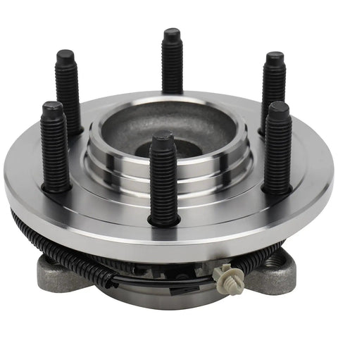 Front Wheel Hub And Bearing Assembly For Ford F150 2009 2010 2011 2WD 6 Lug With ABS Left Or Right Replacement Fits 4 Bolt Square Flange 183 Mm Dia And 45.6 Mm Offset Heavy Duty Truck Grade Beefed Up