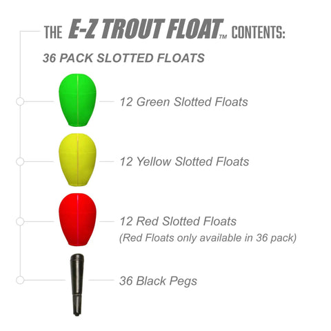 Original Slotted Trout Floats For Trout And Panfish With Easy Depth Adjustment 36 Pack Great For Drifting Small Jigs Or Live Bait