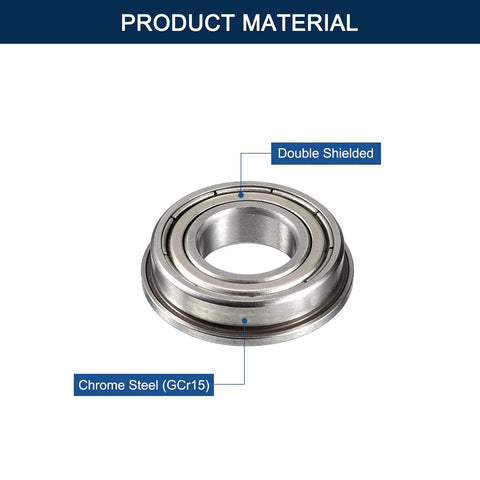 HiPicco F6904ZZ flanged ball bearing, 20x37x9 mm, double shield, chrome steel GCr15