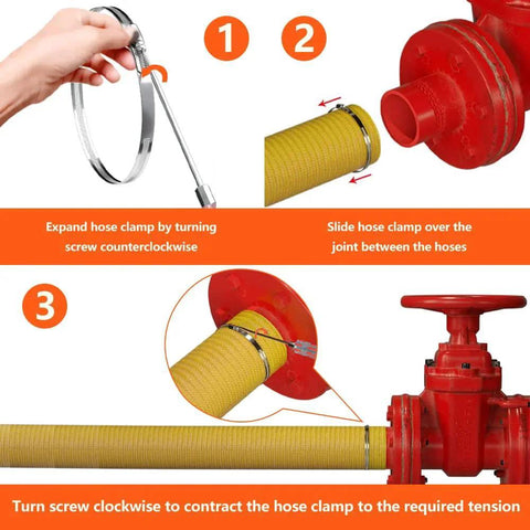 Installation steps for 20 Pack Black 304 Stainless Steel Hose Clamps Kit Three Quarters Inch To One And One Half Inch 21 To 38 Mm