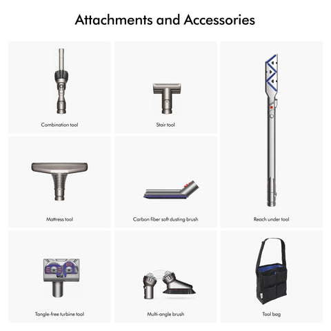 Dyson vacuum accessories for Total Clean Upright Vacuum For Pets With 290 AW Suction, including Tangle-Free Turbine Tool.