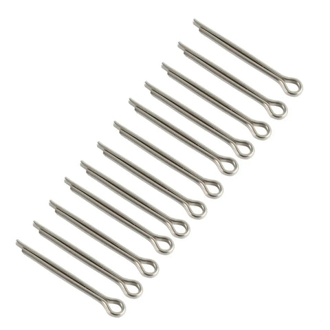 12 Pack Marine Propeller Cotter Pins Stainless Steel 304 Durable Replacement For Suzuki Outboard Motors And Evinrude Johnson Yamaha Boats Replaces 09204-03001 91401-40025-00 5030087, shown spread out in two rows