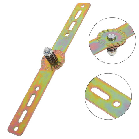 Heavy Duty Adjustable Angle Sofa Hinge With Automatic Reset Function For Bed Cabinet And Recliner Gear, iron body, bolts visible