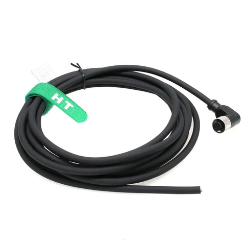 M12 A Coded 4 Pin Female Cable with Right Angle Aviation Connector, Shielded, 8 Meters, for Vision Cameras, RFID, IO Link, Profibus
