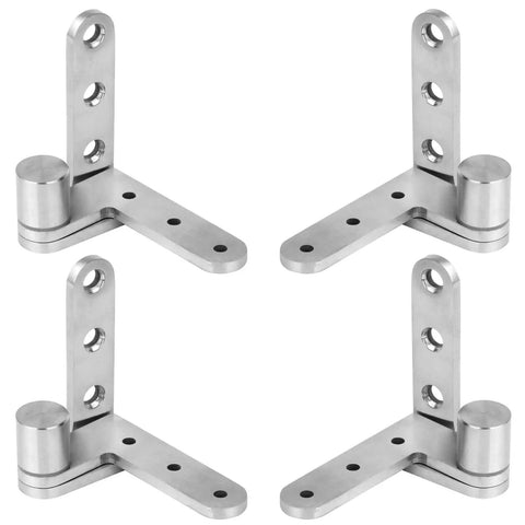 Heavy Duty Pivot Door Hinges 2 Pairs, 4.7mm Thick Offset Hinges With 180 Shaft, Max Load 132 lb Per Pair, Silver, Pre Punched Holes