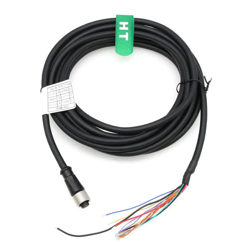 Cognex In-Sight 7000 9000 24V Power IO Cable with M12 A-Coded 12 Pin Female to Flying Lead, sensor camera connector, 1m.