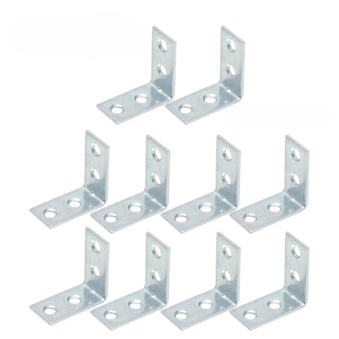 10 Pack Right Angle Corner Brackets For Furniture And Cabinets, Iron Joint Fasteners, Table And Chair Corner Connectors