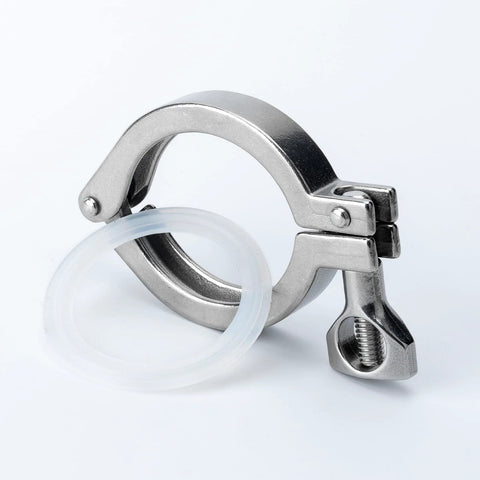 Stainless steel 2-inch tri-clamp with silicone gasket