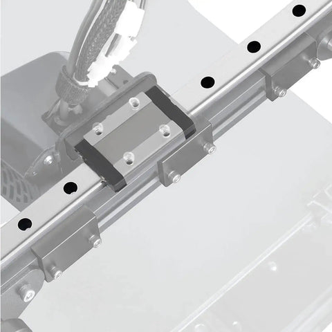 Close-up of a 500mm MGN12 Linear Rail Guide with MGN12H Stainless Steel Carriage Block for DIY 3D Printers and Machines Type H Pro